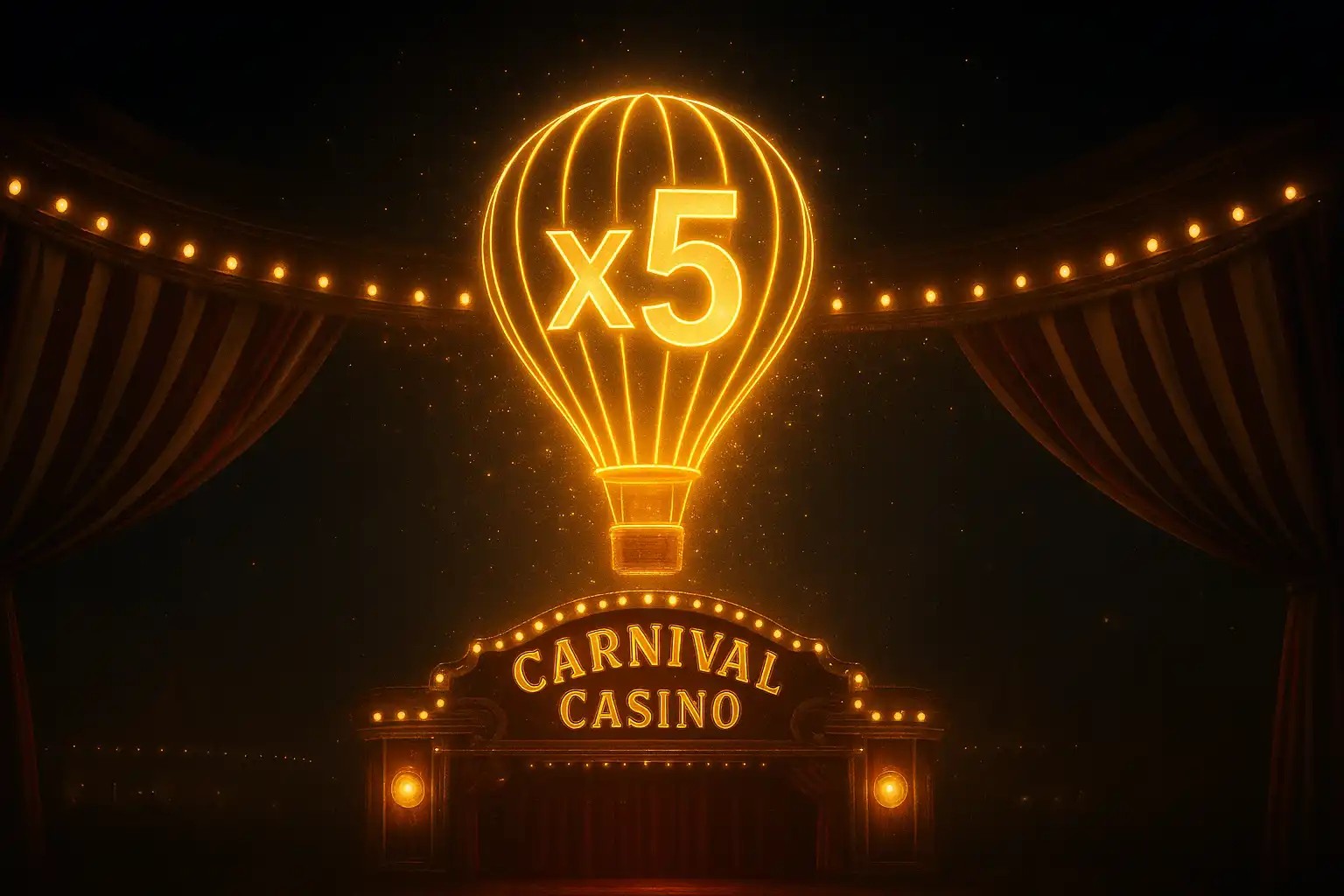 Jokersino Crash game multiplier chart rising above a carnival stage