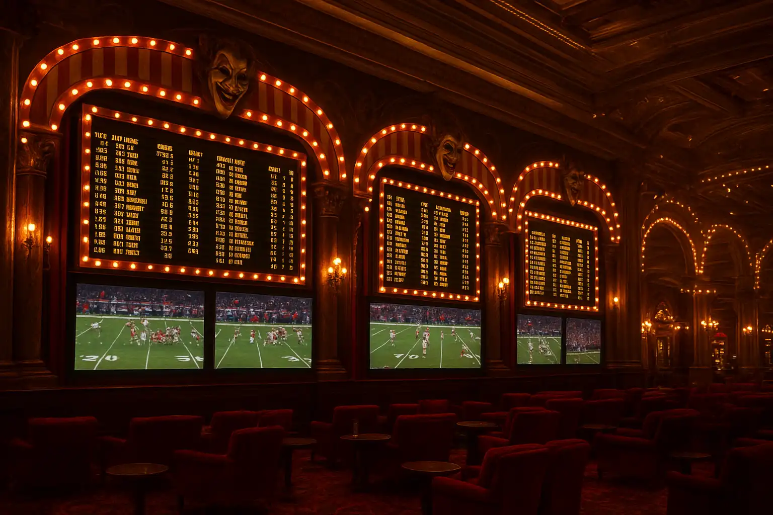 Jokersino sportsbook betting slip and stadium scene under carnival lighting